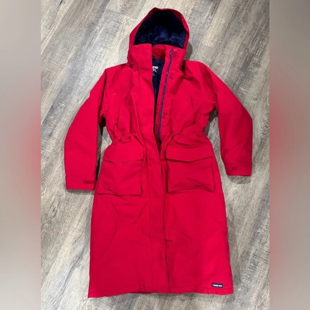 Lands' End Squall Waterproof‎ Insulated Winter Stadium Maxi Coat- Red, Women's L